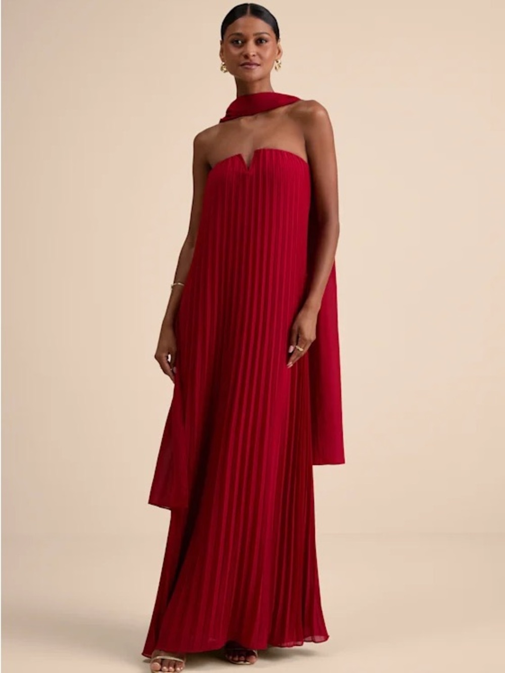 Lulus Strapless Pleated Dress